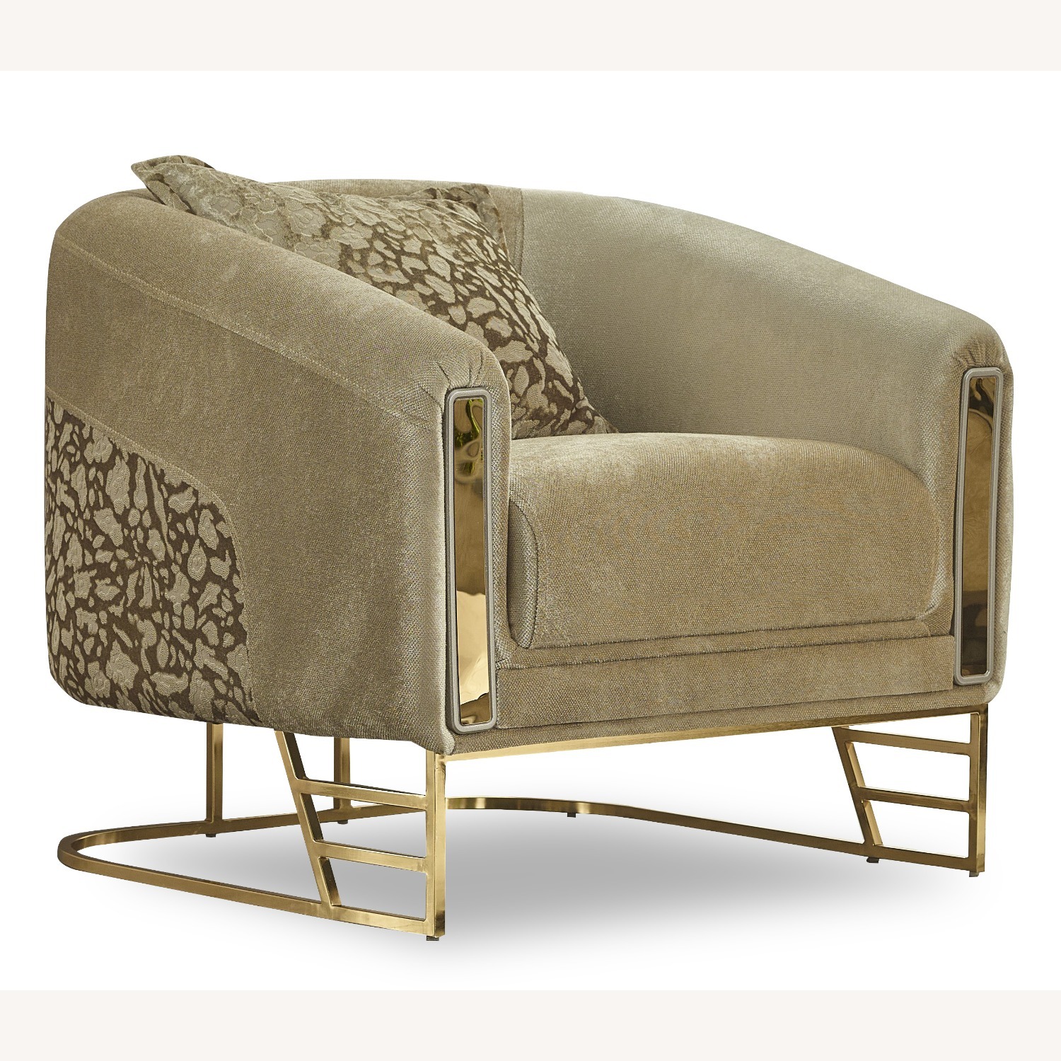 Wayfair Beige Accent Chair with Gold Base - image-3
