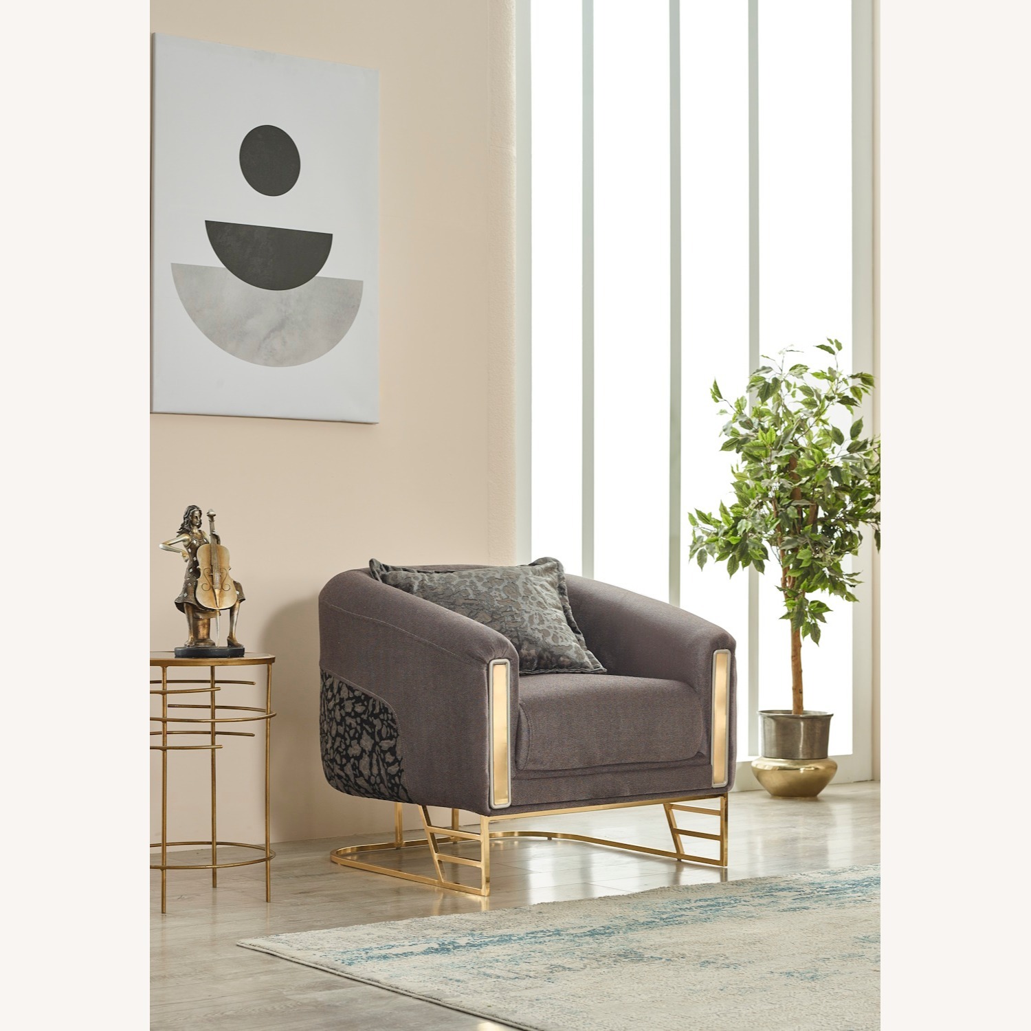 Wayfair Dark Gray Fabric Accent Chair - image-1