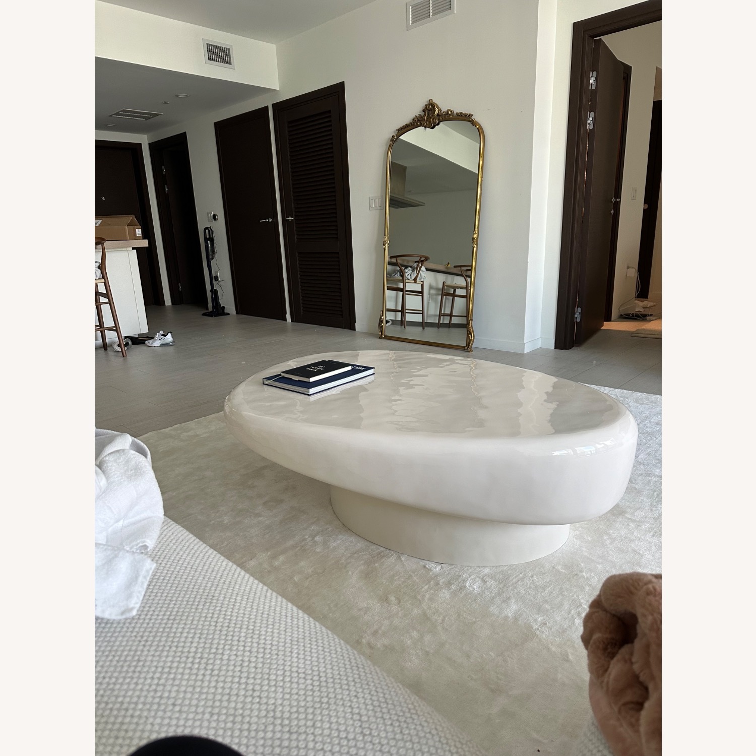 Cb2 Alastor White Cement Coffee Table - image-1