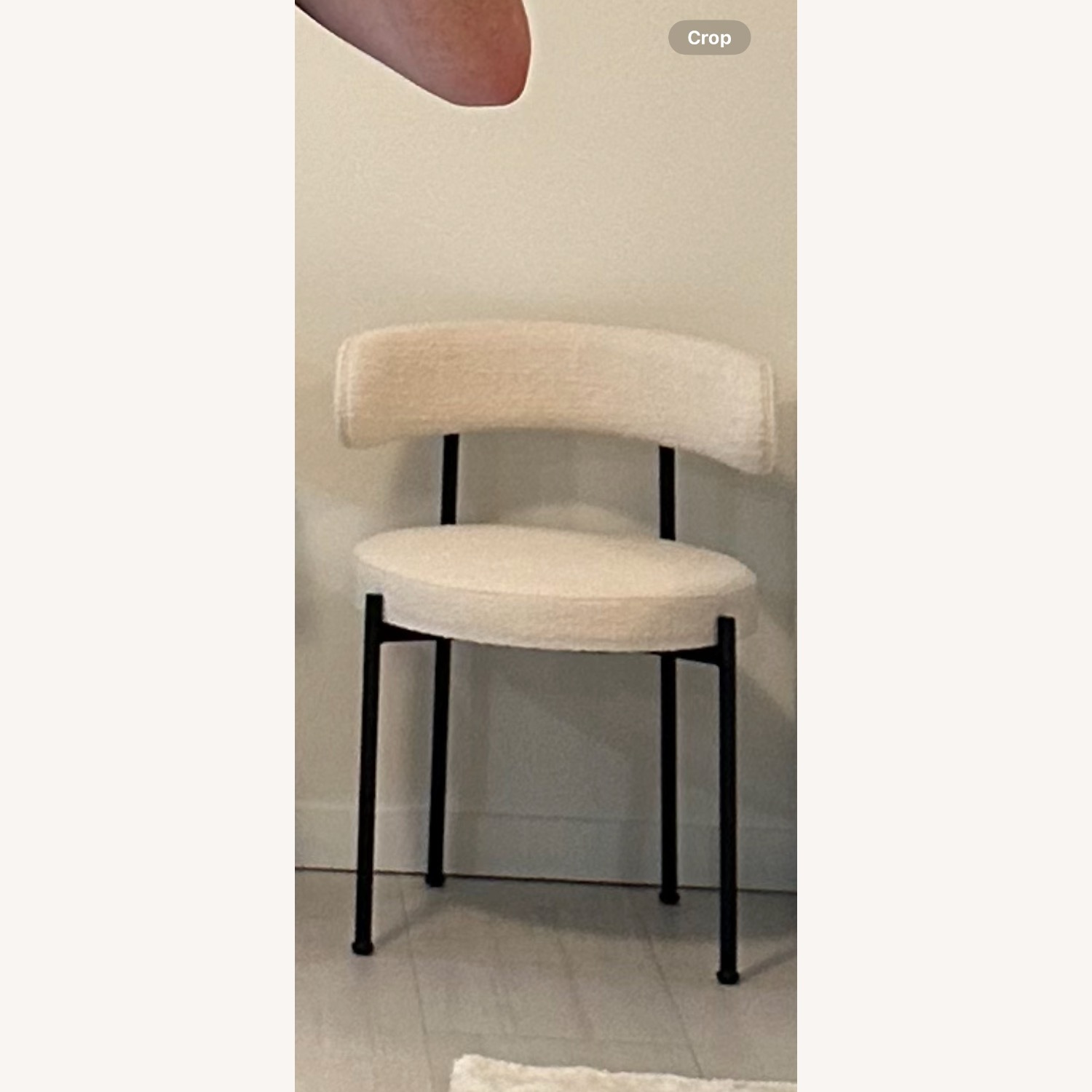 CB2 Inesse Ivory Boucle Dining Chair - AptDeco