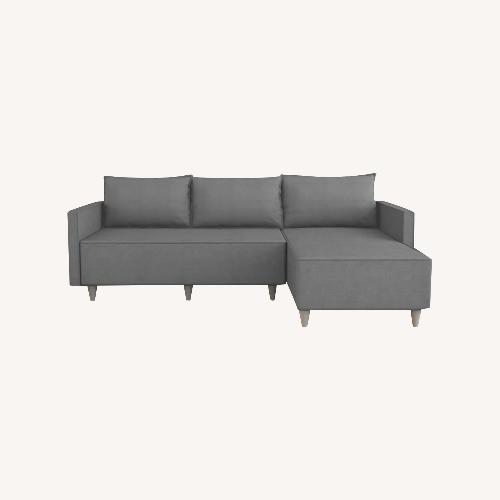 Used Right-Facing Grey Sectional Sofa with Chaise for sale on AptDeco