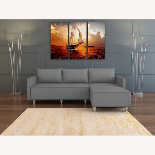 Used Right-Facing Grey Sectional Sofa with Chaise for sale on AptDeco