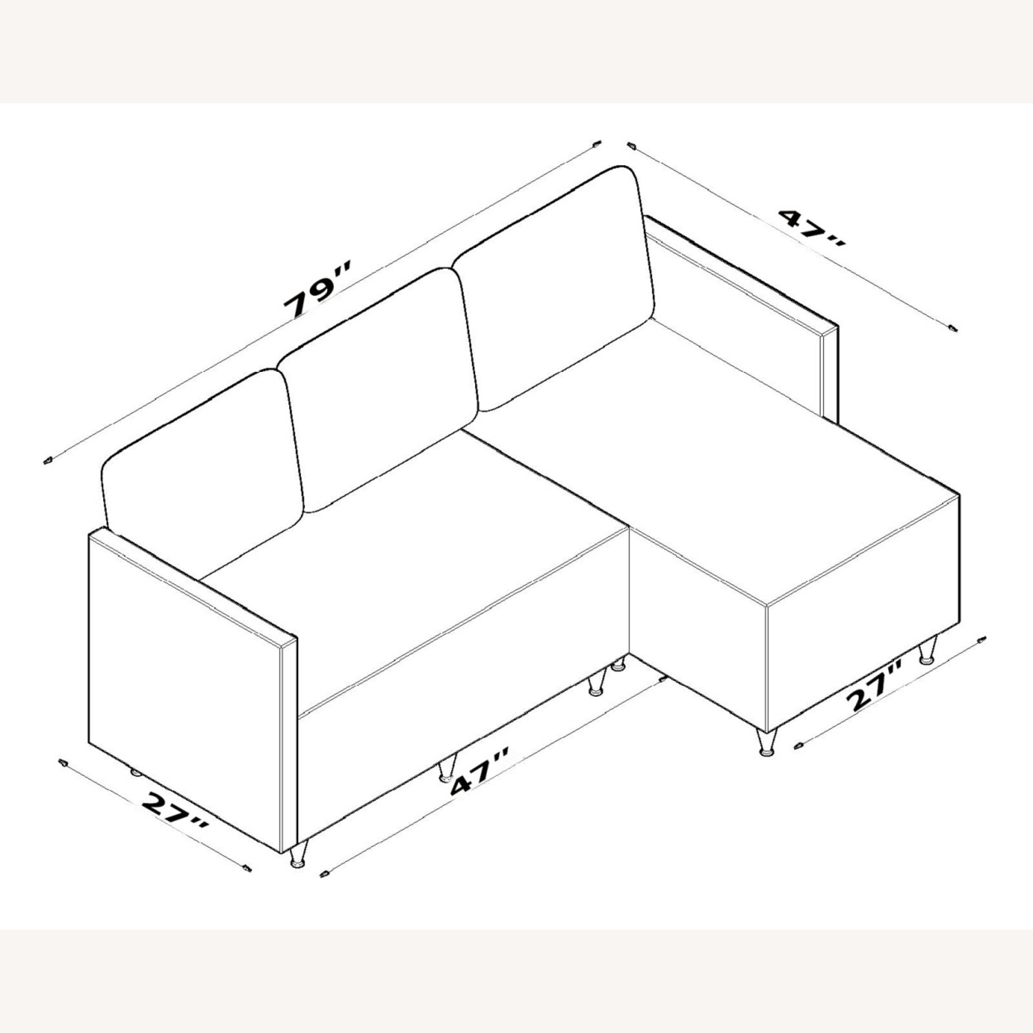 Right-Facing Grey Sectional Sofa with Chaise - image-2