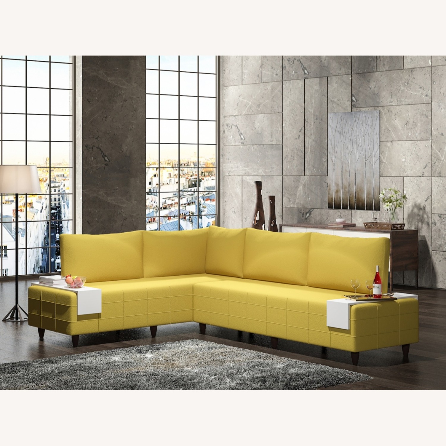 Inferno Modern Modular L-Shaped Sectional Sofa Bed - image-4