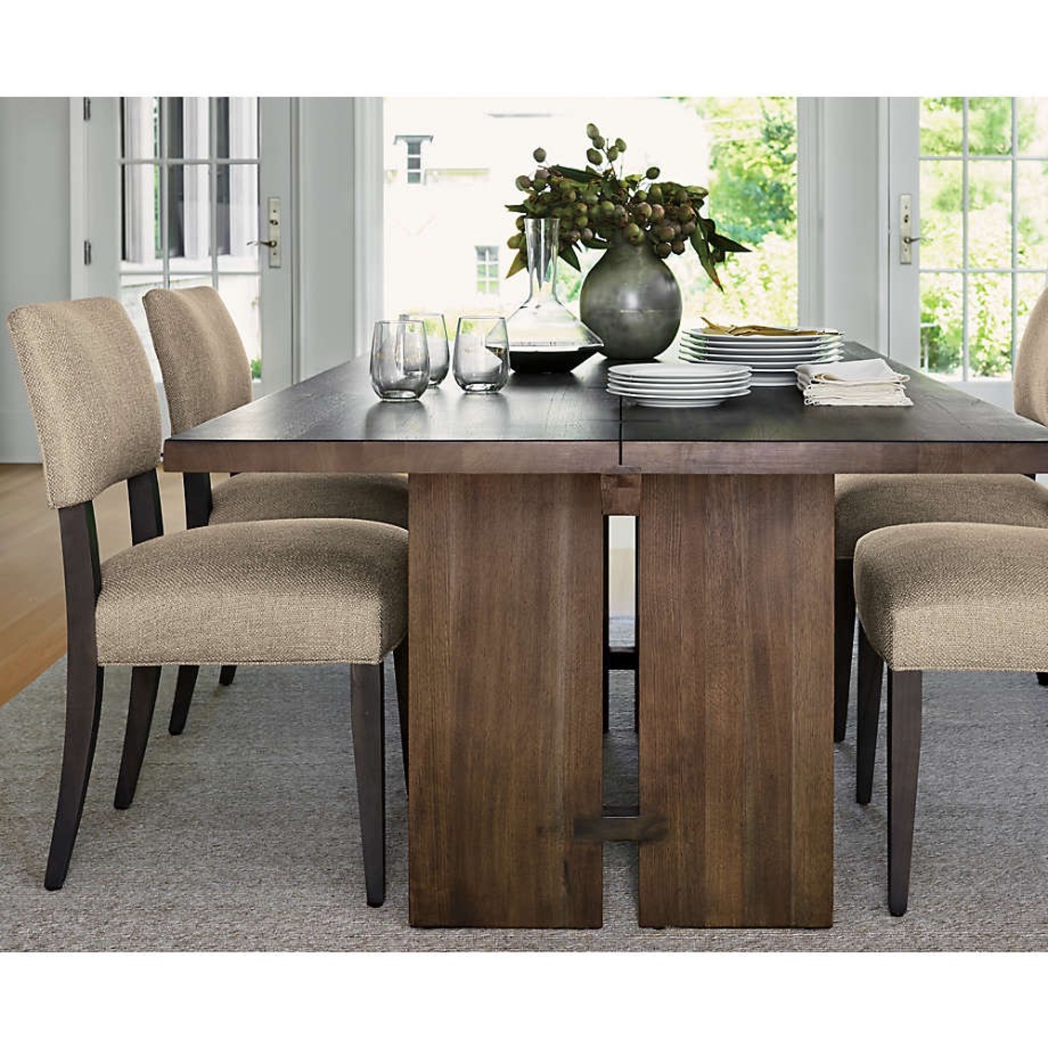 Crate & Barrel Monarch Shiitake 76" Dining Table - image-1