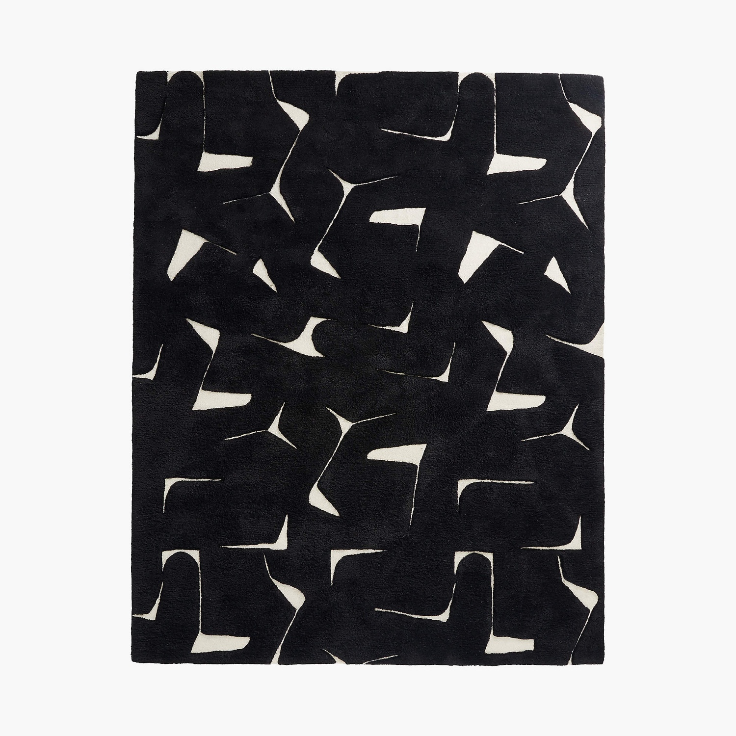 CB2 Sway Hand-Tufted Black and White Wool Area Rug - image-4