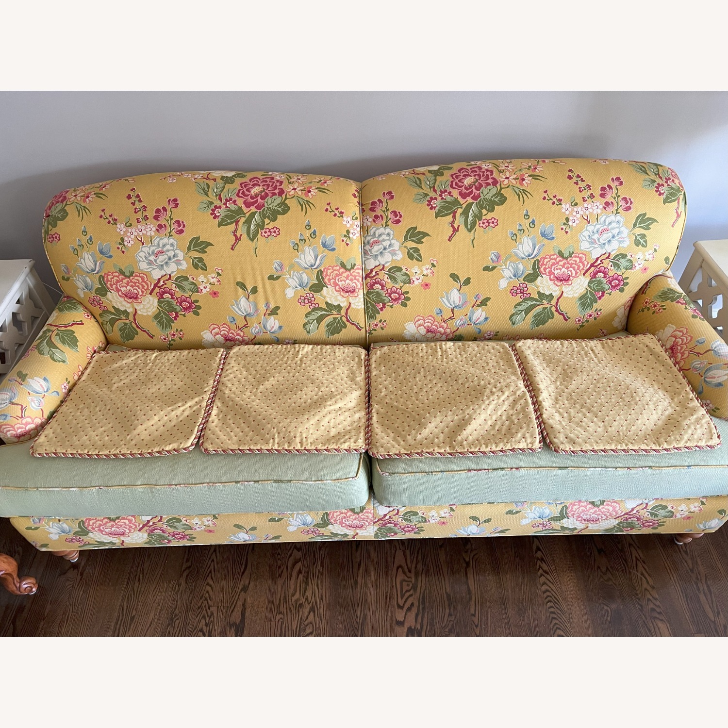 Calico Corners Yellow Fabric 3+ Seater Sofa - image-4
