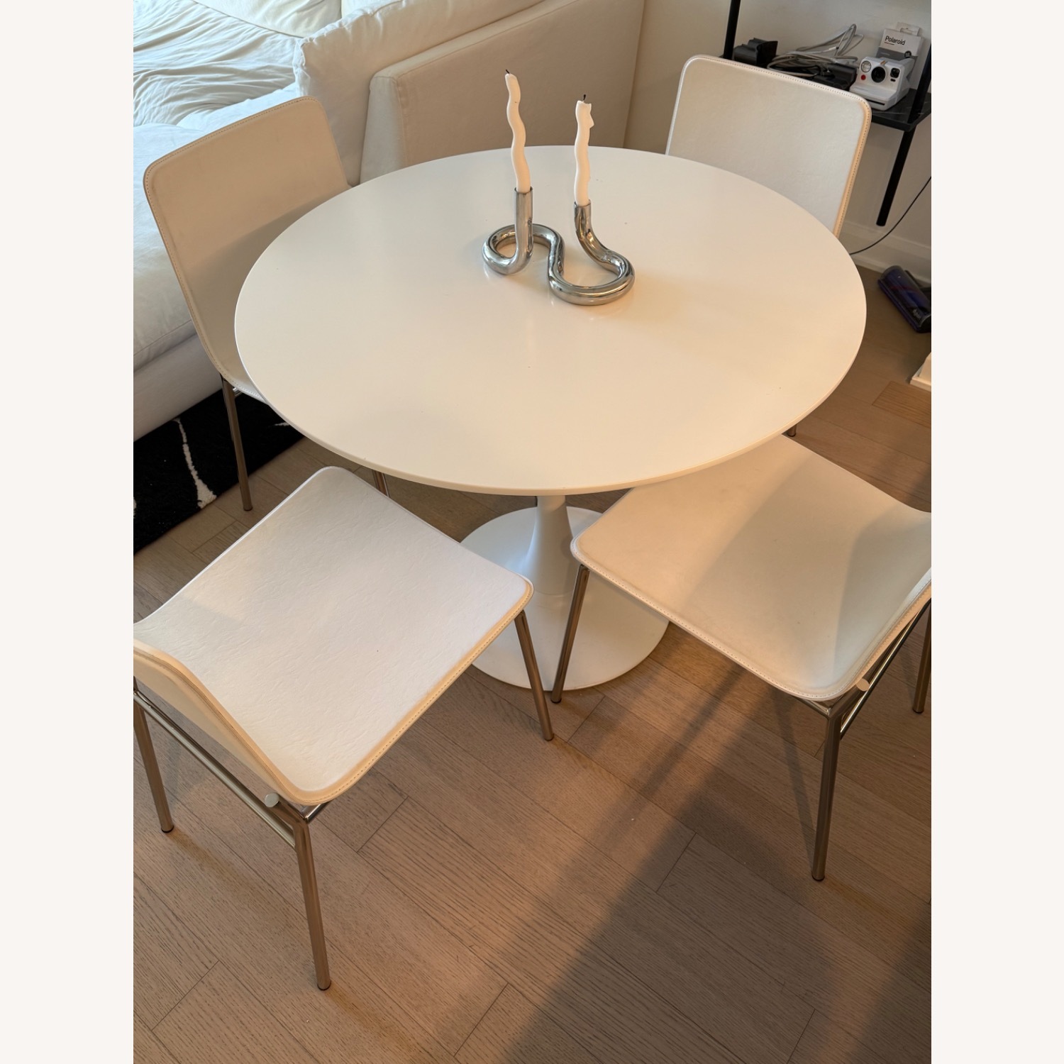 CB2 Strut White Dining Chairs - image-1
