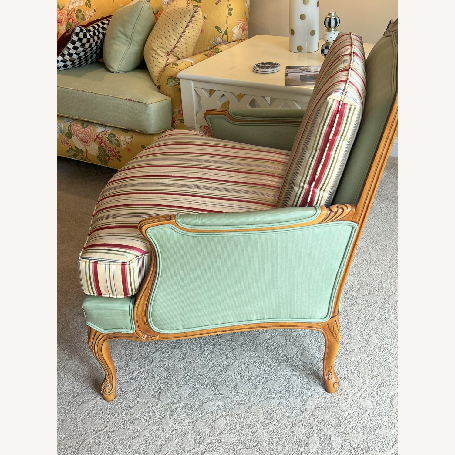 Calico Corners Yellow Fabric Armchair - image-5