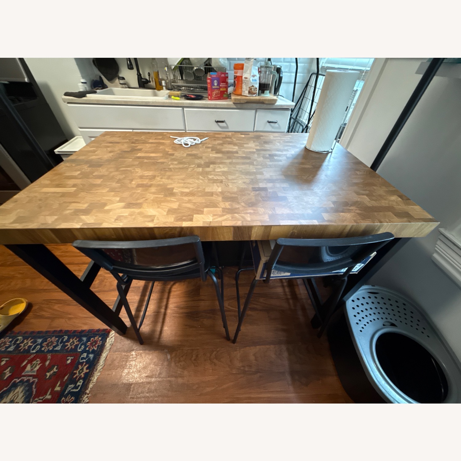 IKEA VADHOLMA Natural Wood Kitchen Island - AptDeco
