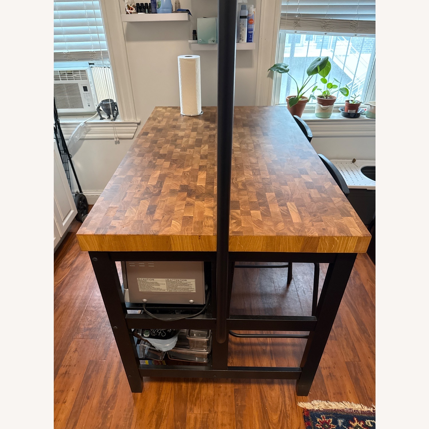 IKEA VADHOLMA Natural Wood Kitchen Island - AptDeco