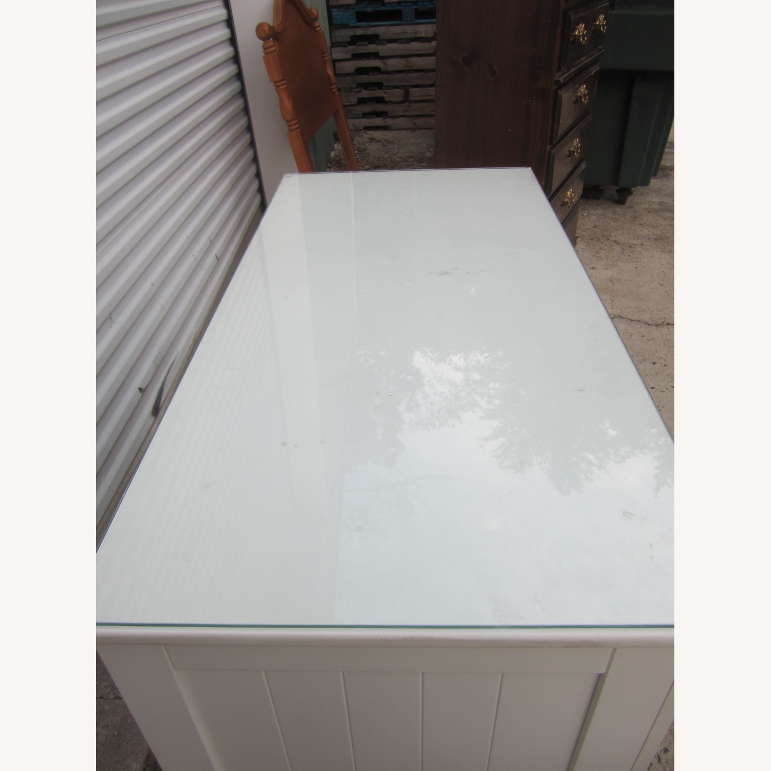 VTG White Wood Computer Desk - image-8