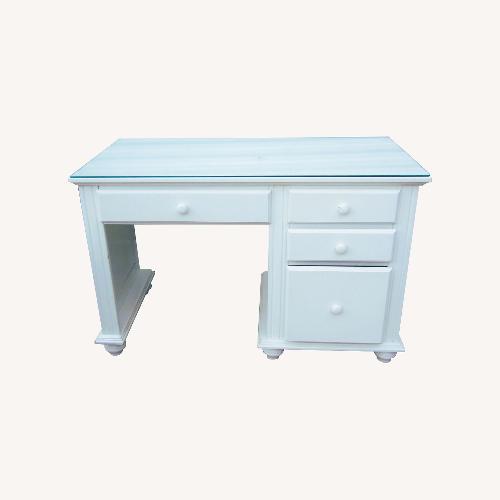 Used VTG White Wood Computer Desk for sale on AptDeco