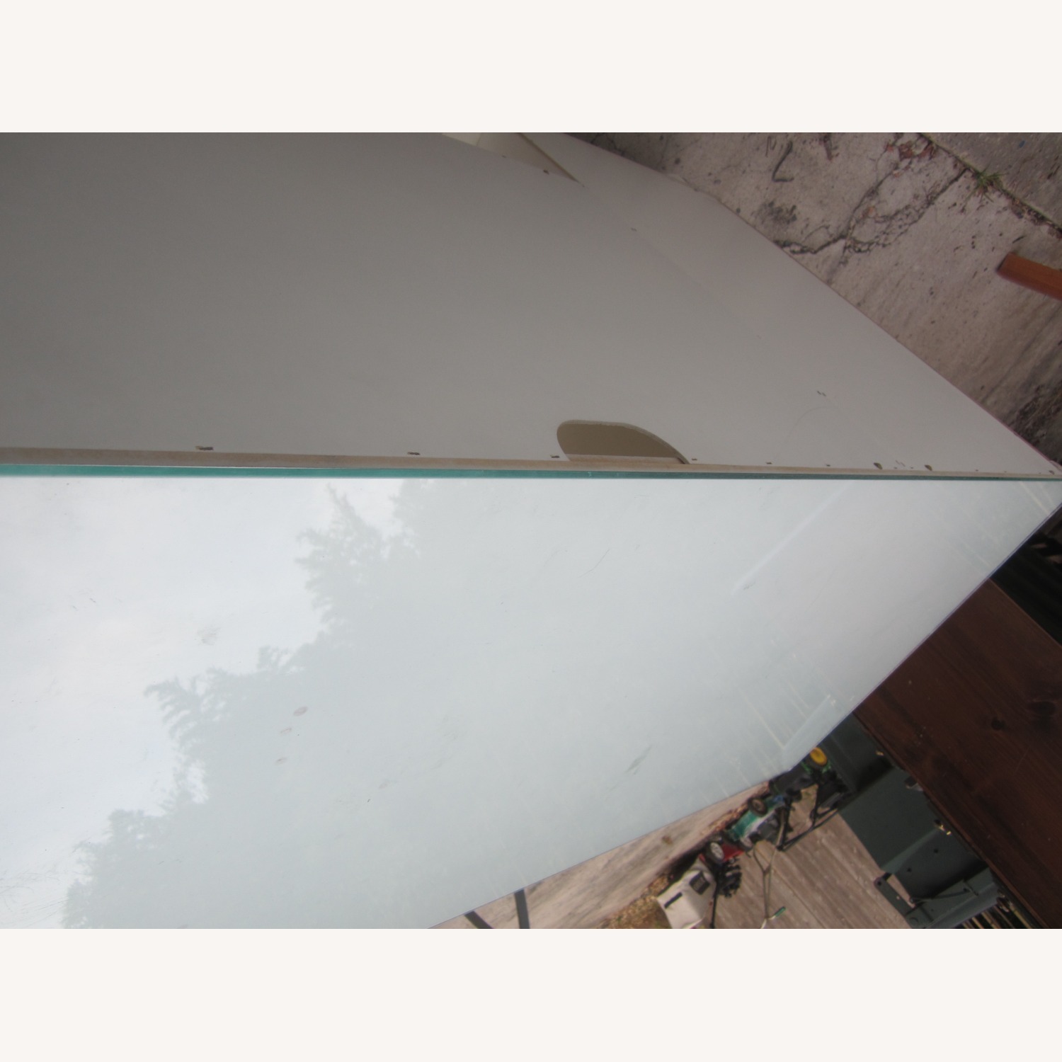 VTG White Wood Computer Desk - image-9