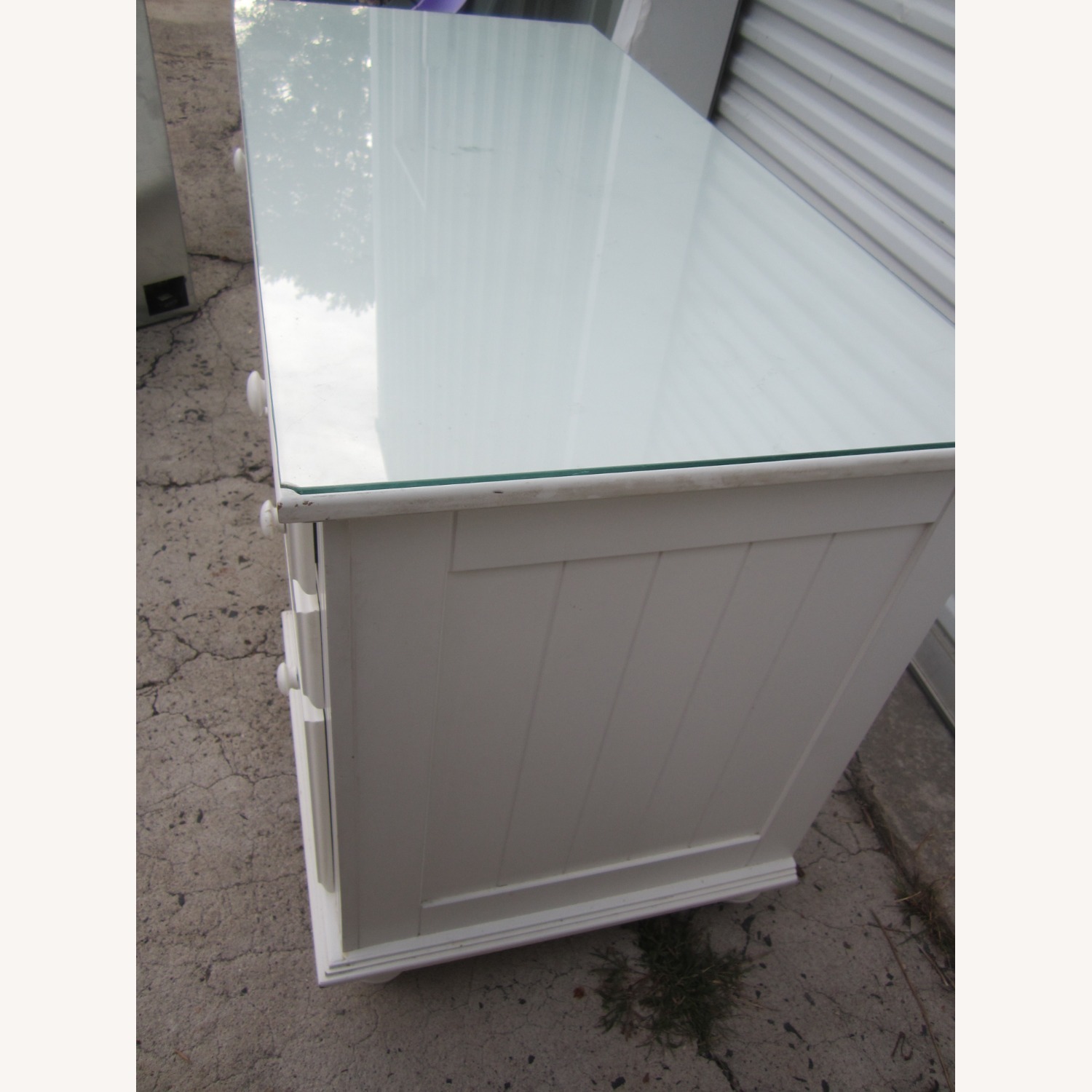 VTG White Wood Computer Desk - image-5