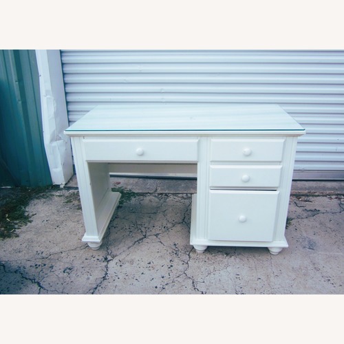 Used VTG White Wood Computer Desk for sale on AptDeco