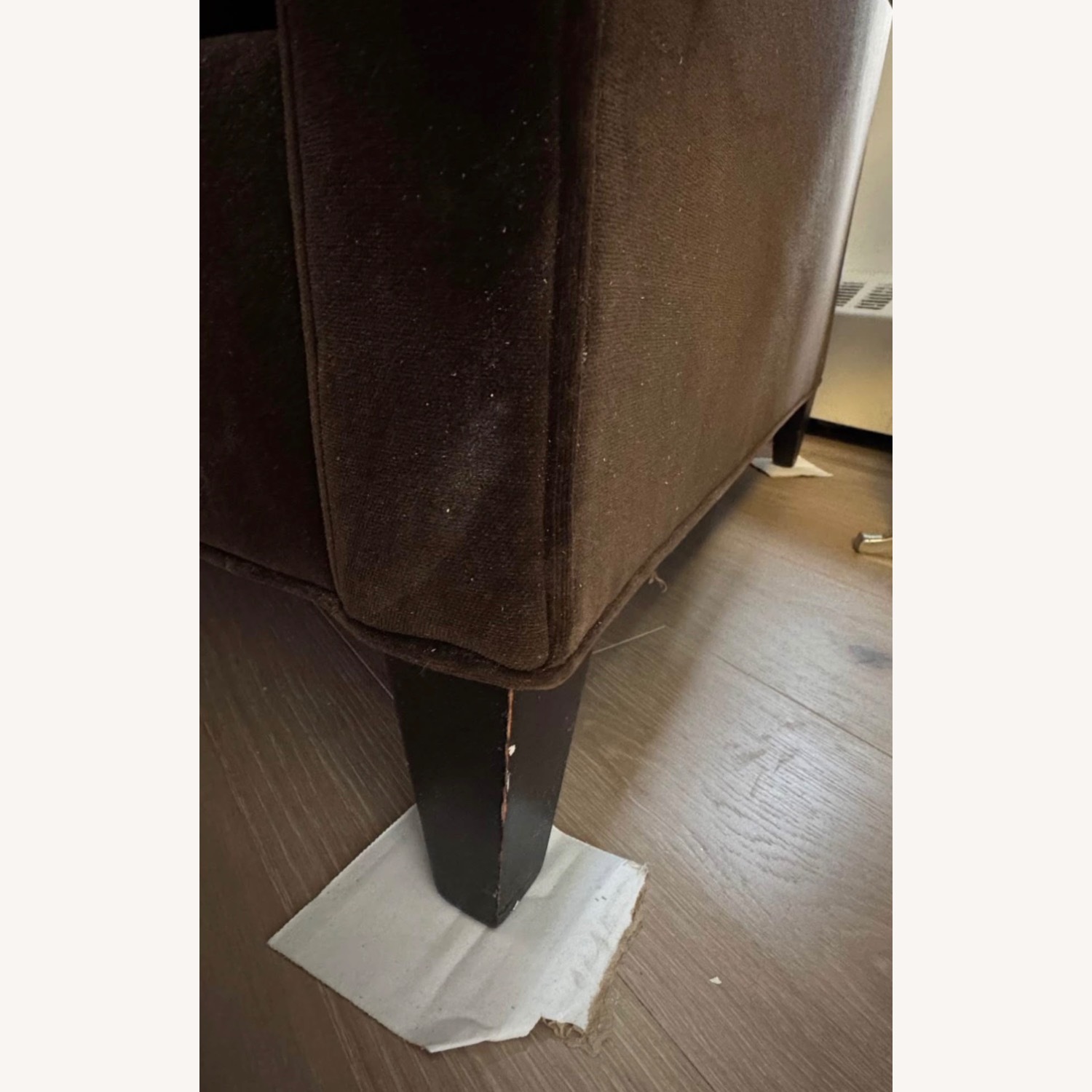 Arhaus Dark Brown Velvet 2 Seater Sofa - image-4