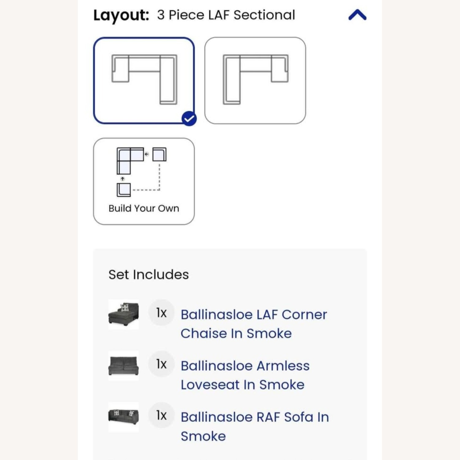 Ashley Furniture Ballinasloe 3 Piece LAF Sectional in Smoke - image-2