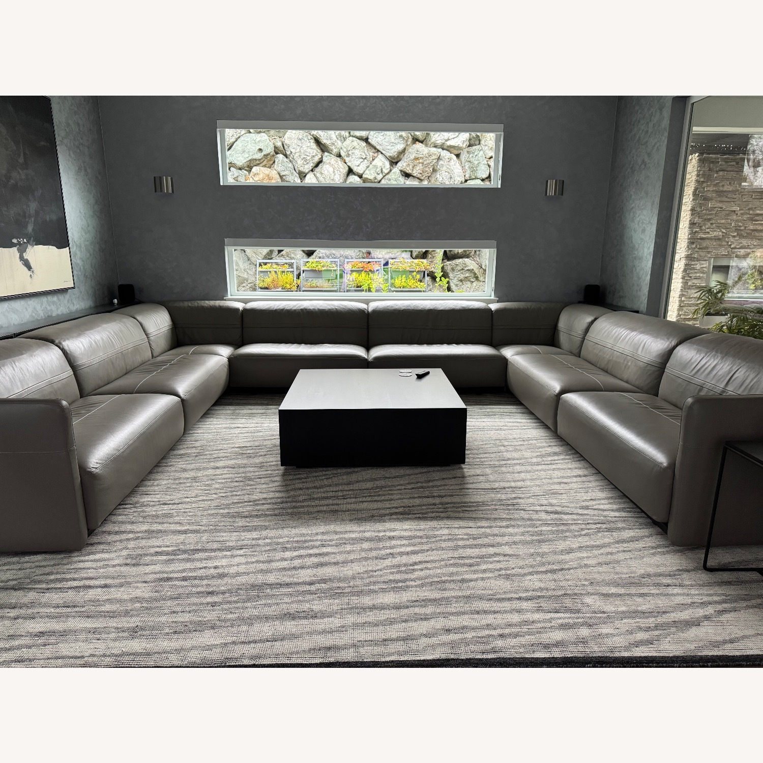 Ditre Italia Arlott Low Gray Leather Sectional - image-2