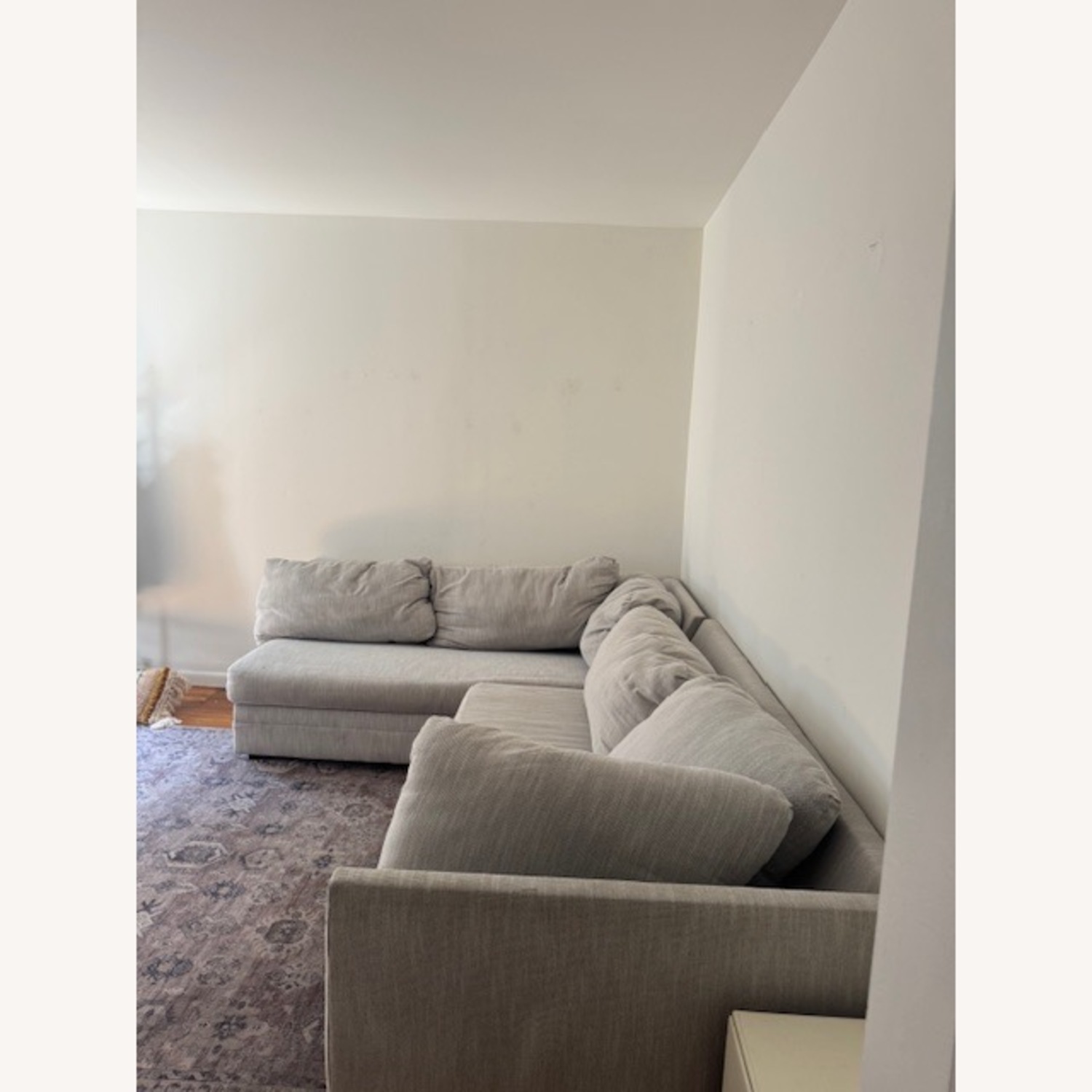 Light Gray Fabric 3+ Seater Sofa - image-3