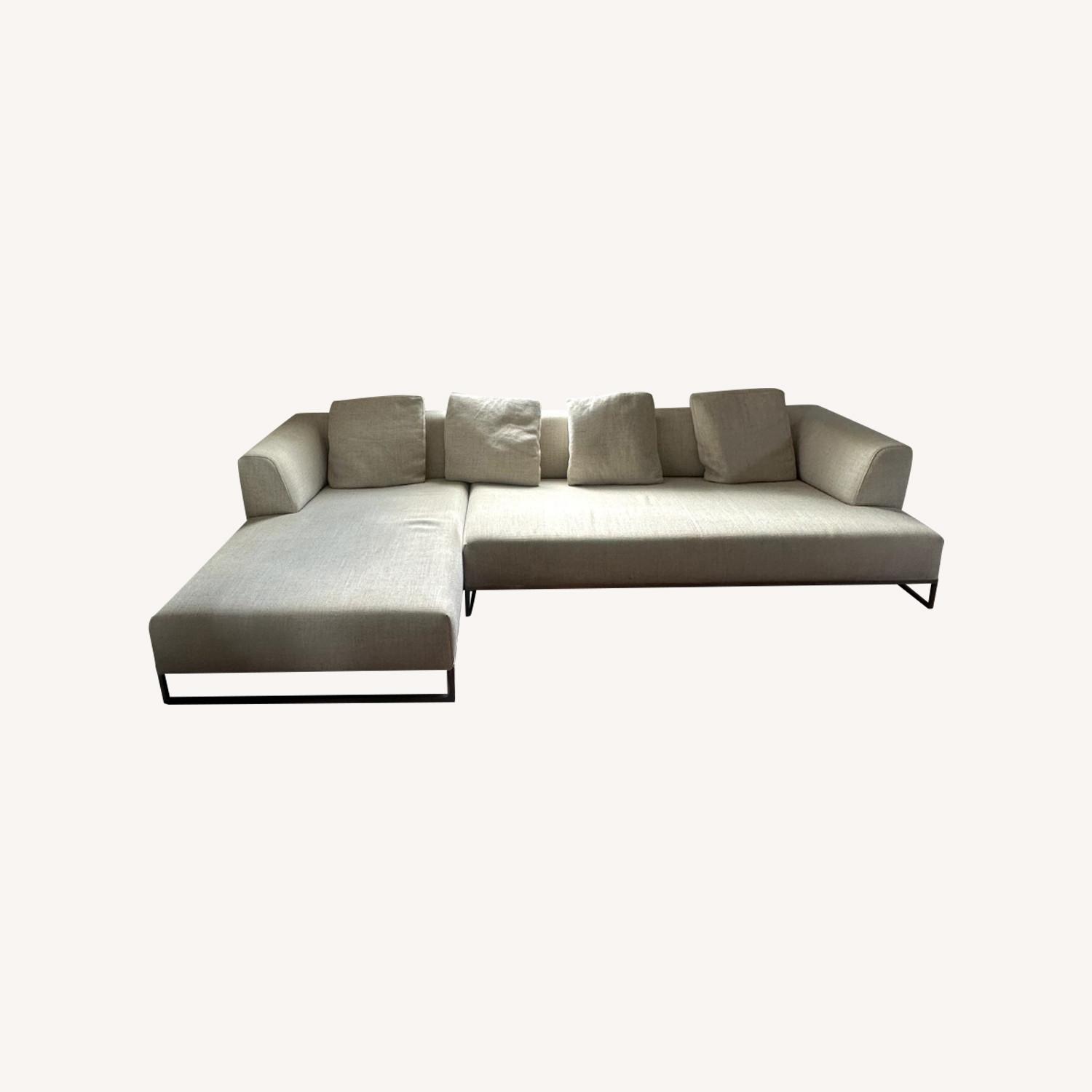 B&B Italia Antonio Citterio Solo Sofa Natural Fabric 2 Piece Sectional - image-0