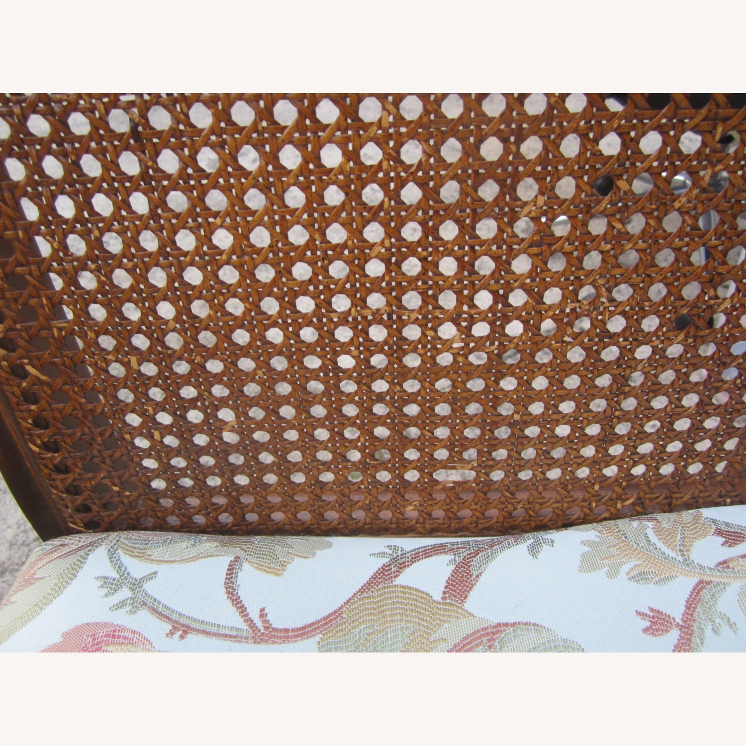 Vintage 6 Wood Dining Chairs with Floral Seat - image-11