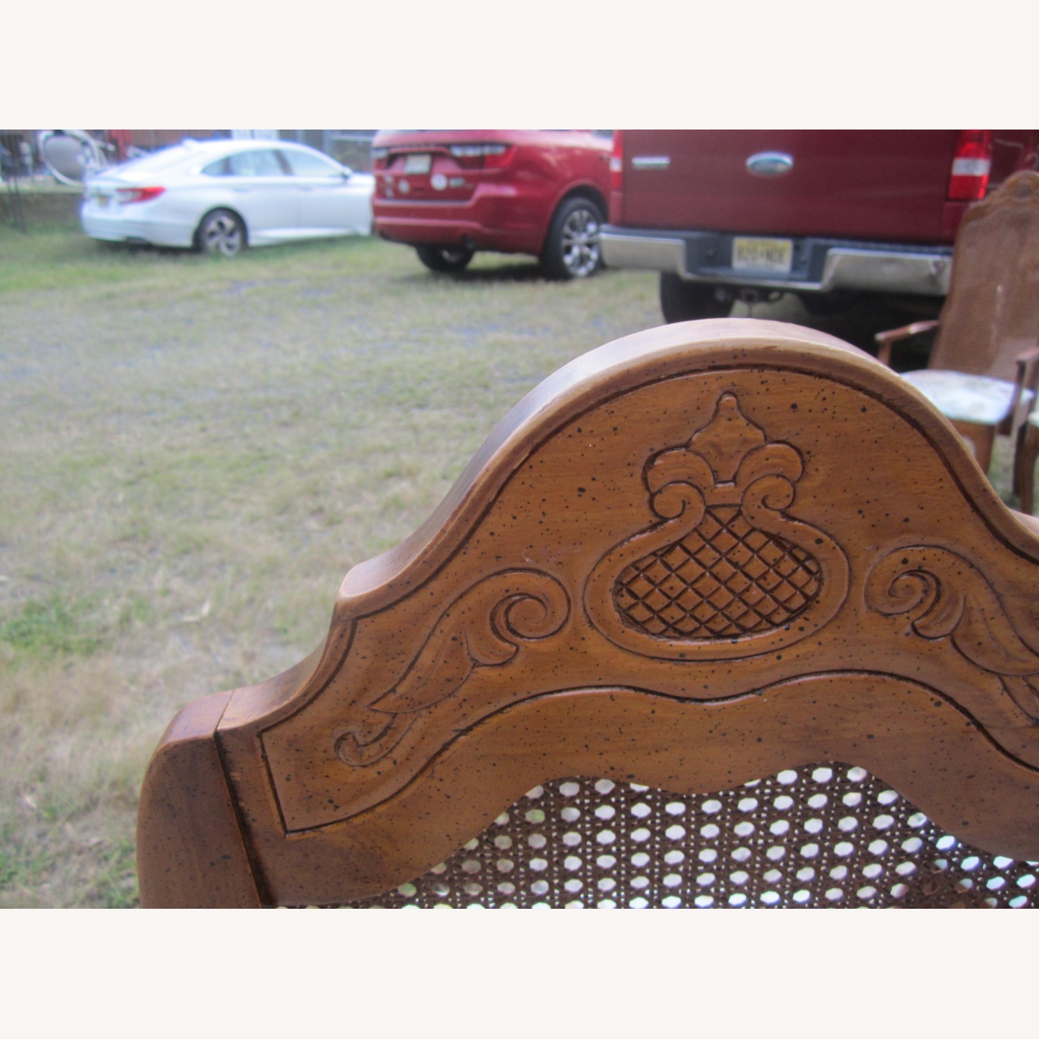 Vintage 6 Wood Dining Chairs with Floral Seat - image-14