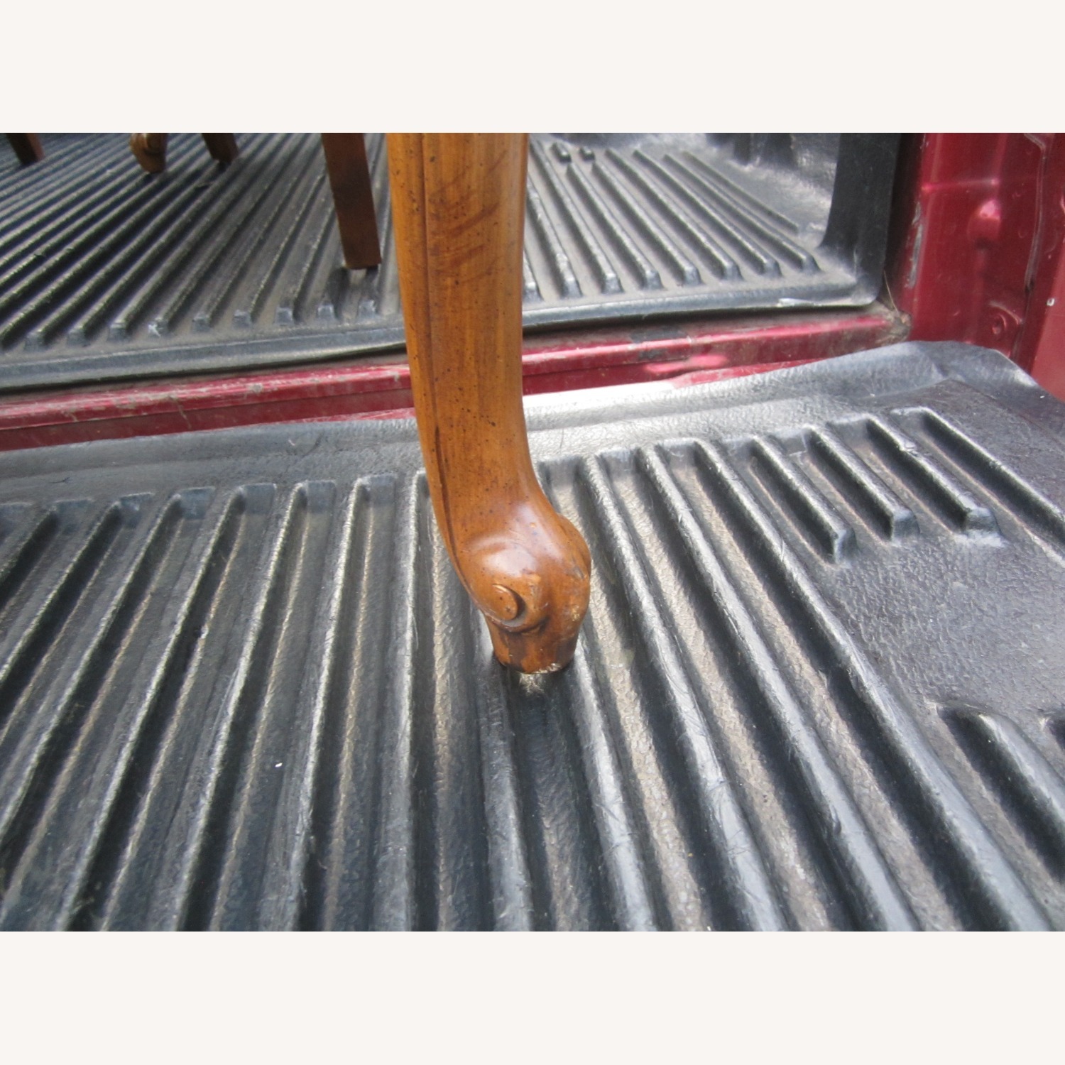 Vintage 6 Wood Dining Chairs with Floral Seat - image-5