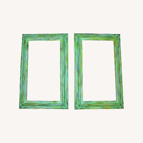 Used Pair of Ornate Vintage-Style Green Mirrors for sale on AptDeco