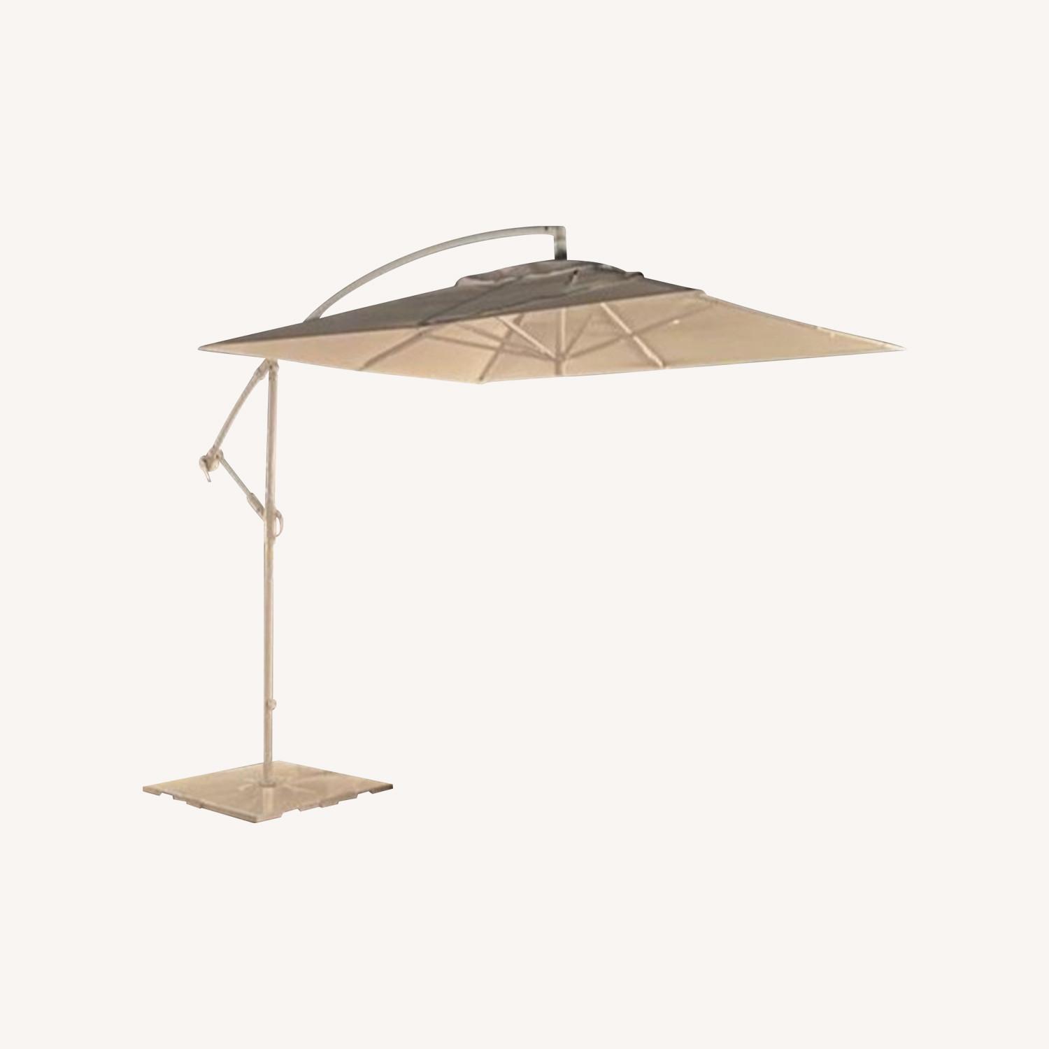 CB2 Eclipse White Fabric Umbrella - image-0