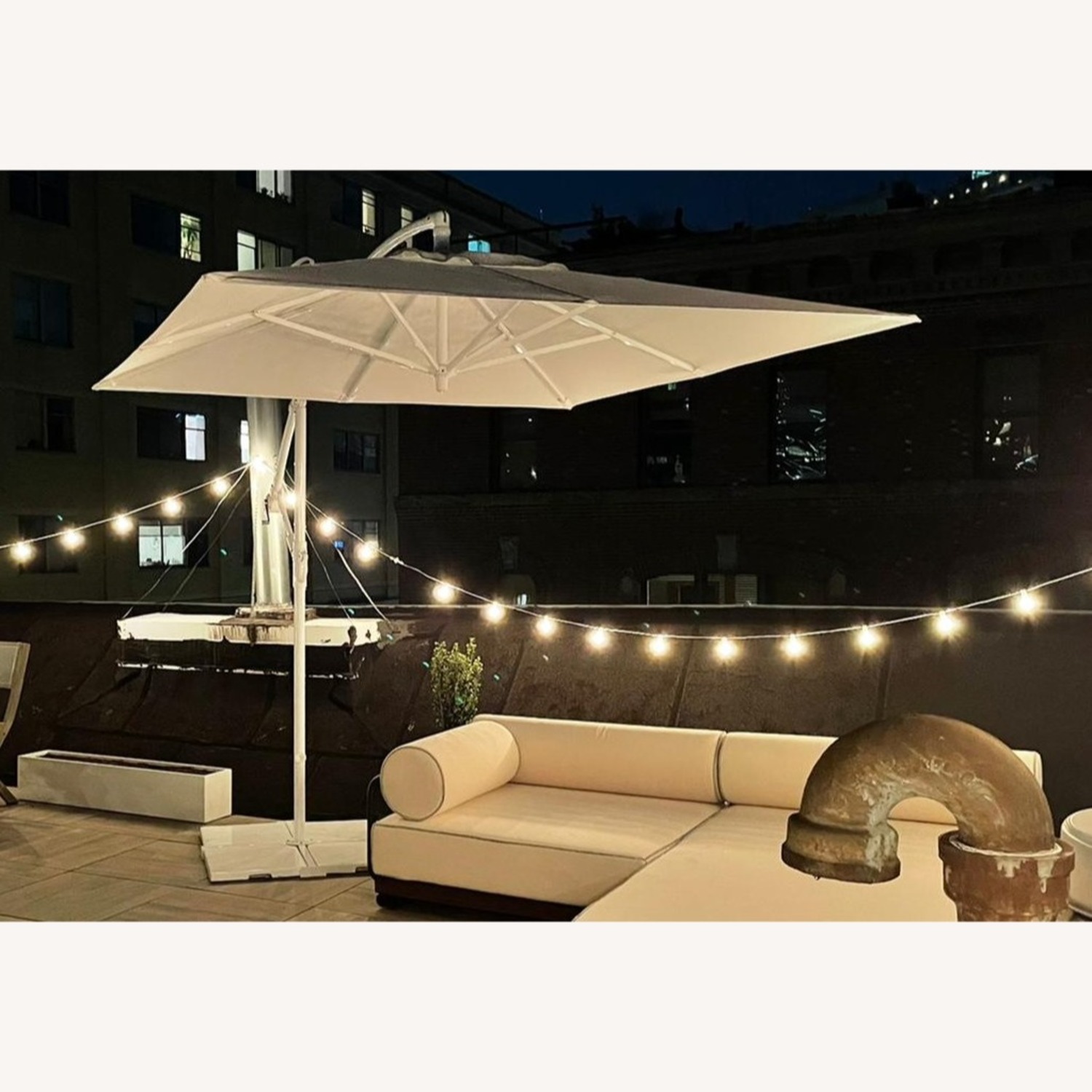 CB2 Eclipse White Fabric Umbrella - image-3