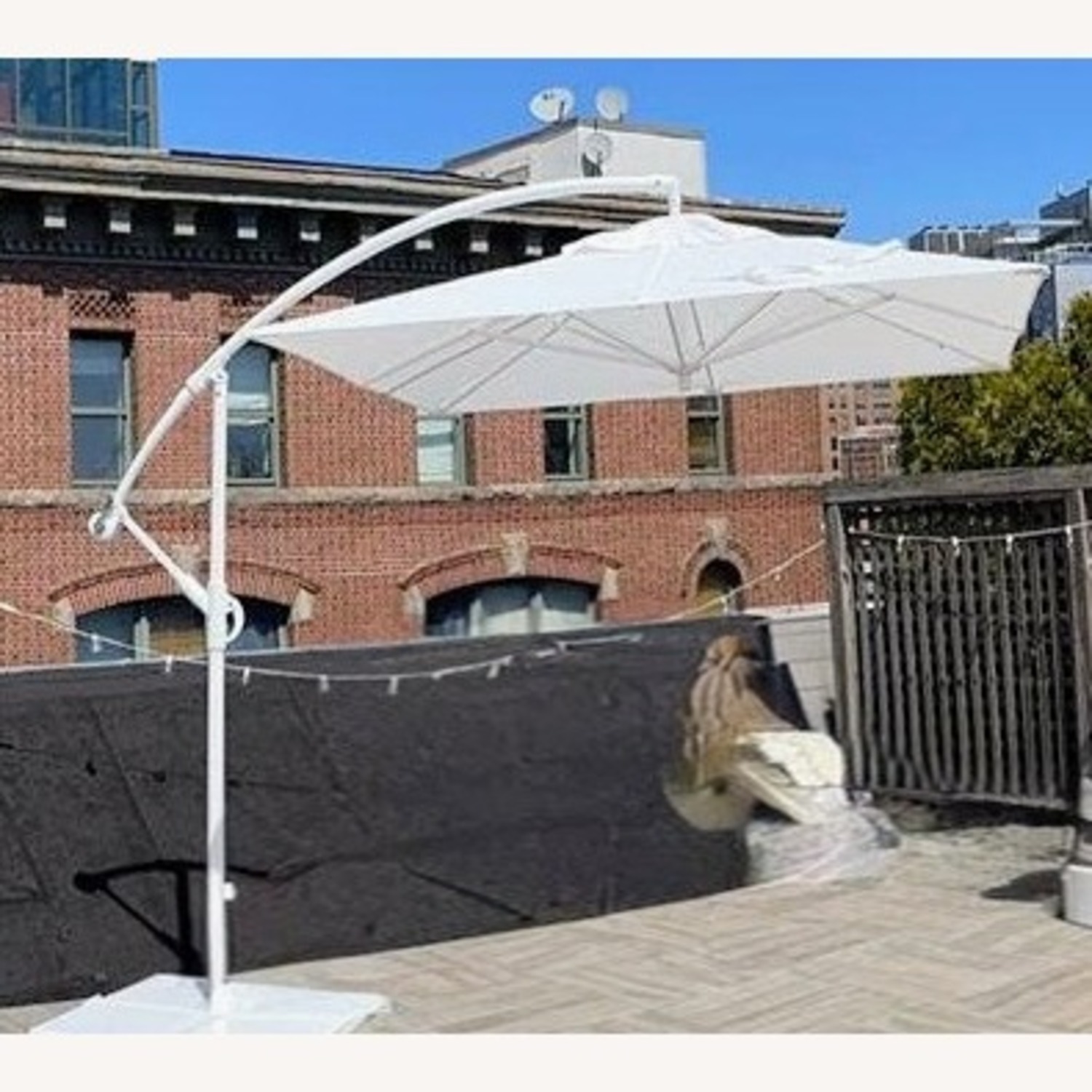 CB2 Eclipse White Fabric Umbrella - image-2