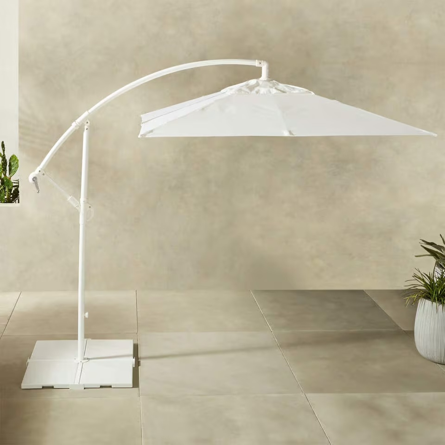 CB2 Eclipse White Fabric Umbrella - image-7