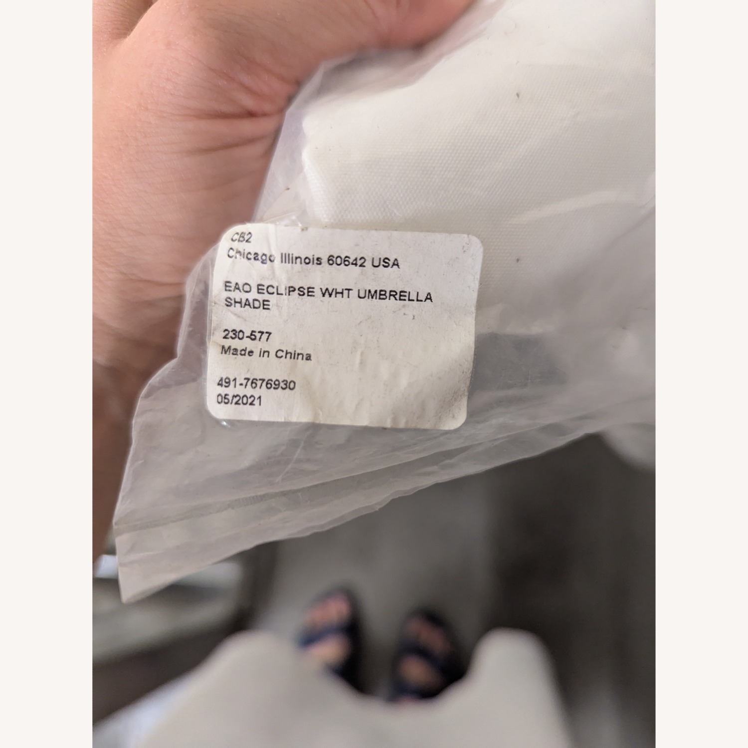 CB2 Eclipse White Fabric Umbrella - image-5