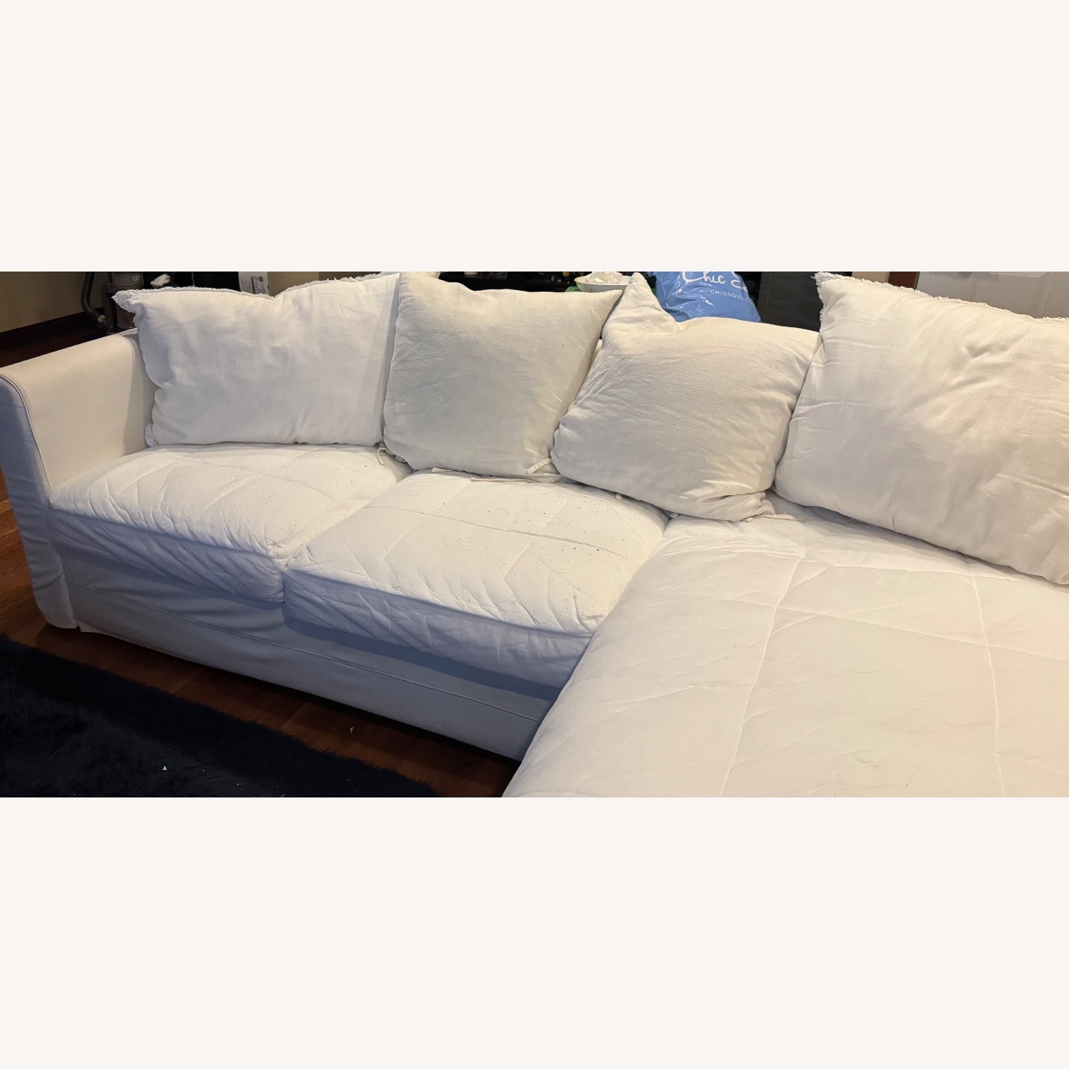 IKEA Harlanda White Fabric 2 Piece Sectional - image-6