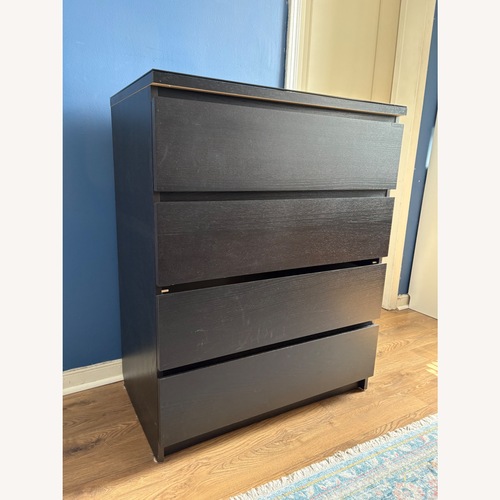Used IKEA Malm Black Dresser with Glass Top for sale on AptDeco