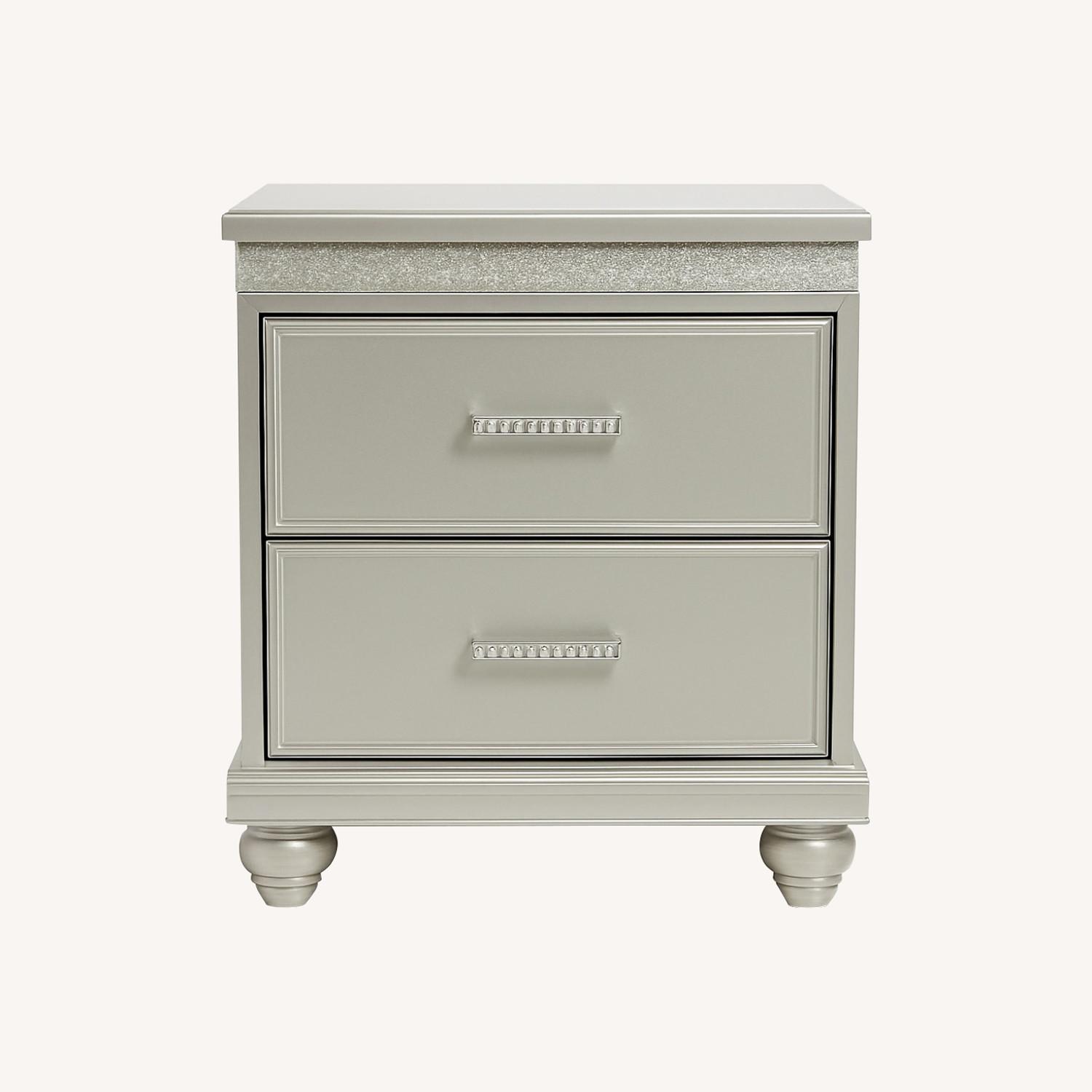 Raymour & Flanigan Silver Nightstand - image-0
