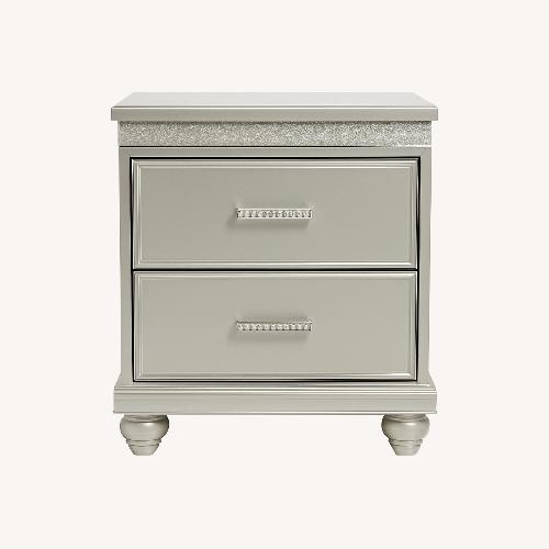 Used Raymour & Flanigan Silver Nightstand for sale on AptDeco