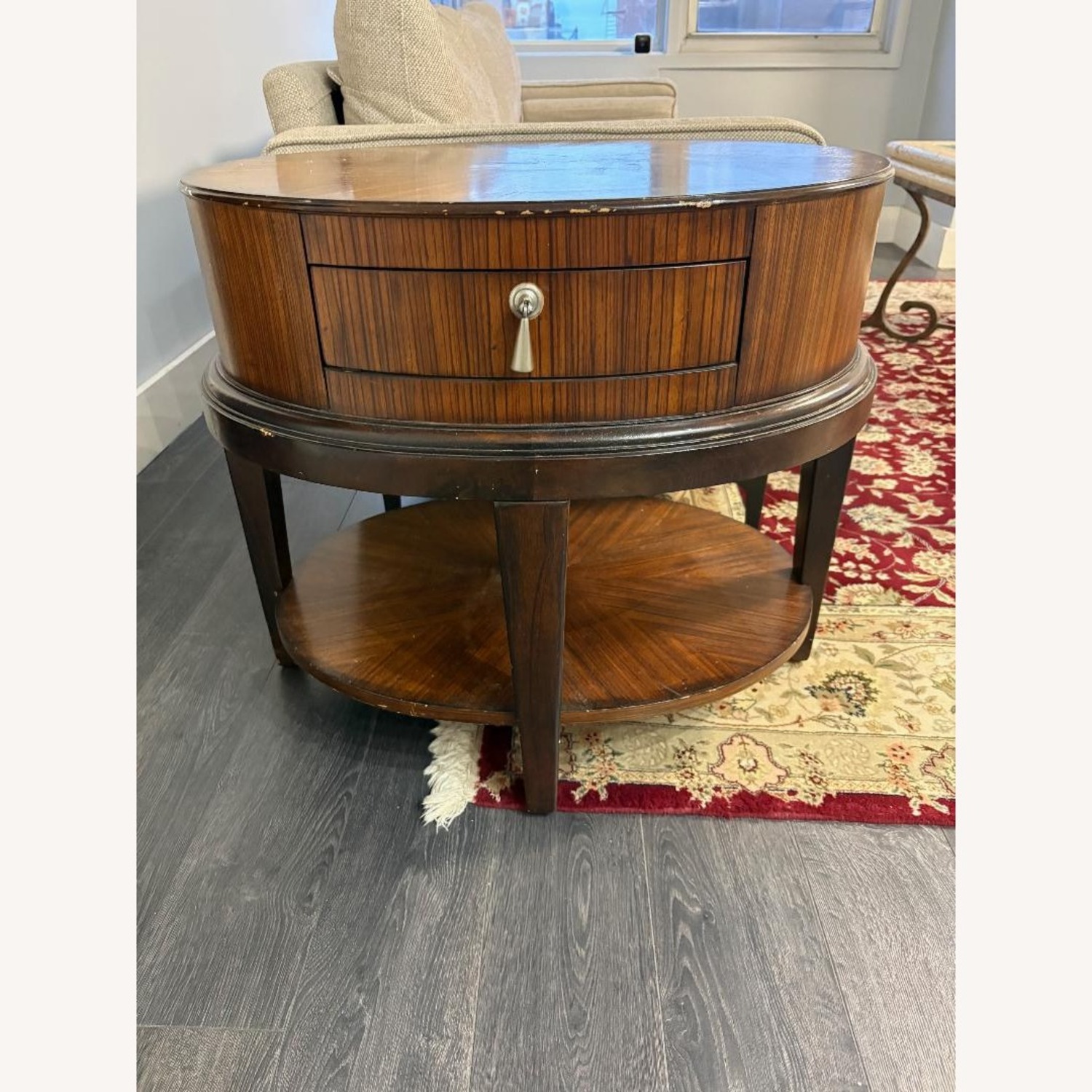 Schnadig Dark Brown Wood Side Table - image-3