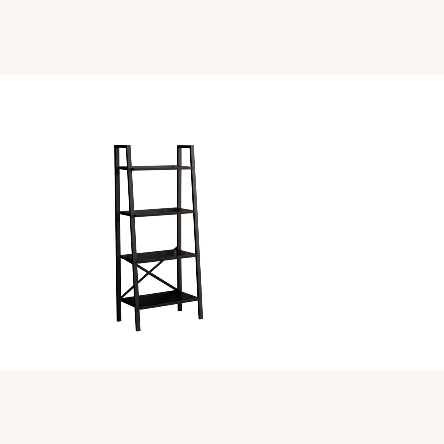 Modern Black Metal & Wood Ladder Bookcase – 4-Tier - image-5