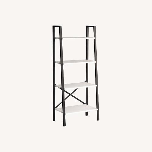Used Wayfair White & Wood Ladder Bookcase – 4-Tier for sale on AptDeco