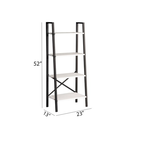 Used Wayfair White & Wood Ladder Bookcase – 4-Tier for sale on AptDeco