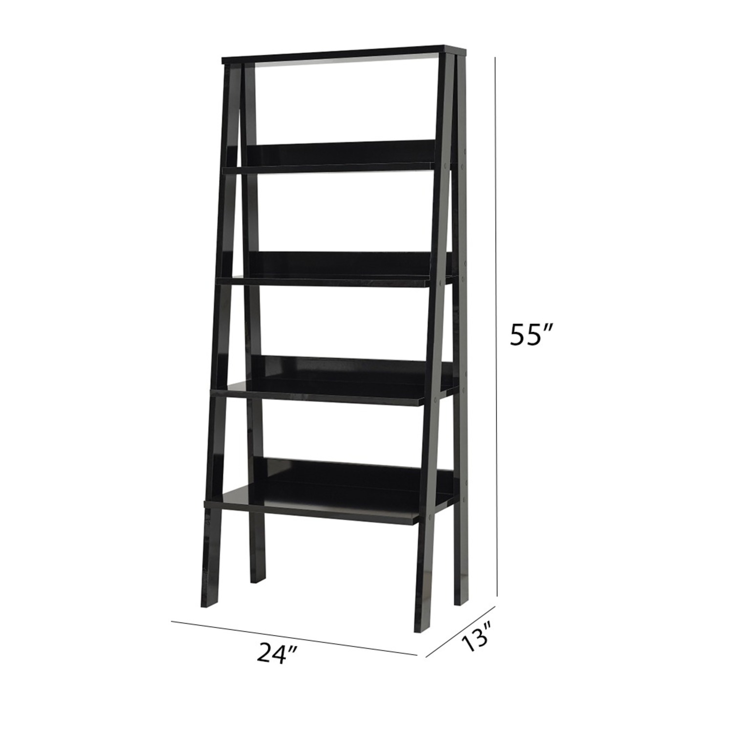 Wayfair Black Ladder Bookcase – 5-Shelf, 55” H - image-2