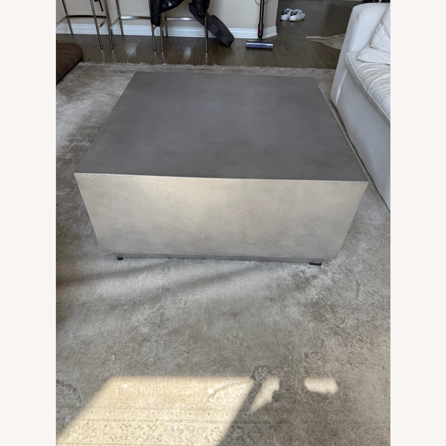CB2 Matter Gray Concrete Square Coffee Table - image-1