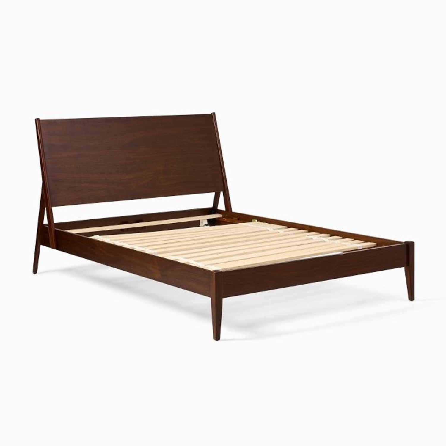 West Elm Wright Bed Dark Brown Wood Queen Bed - image-4
