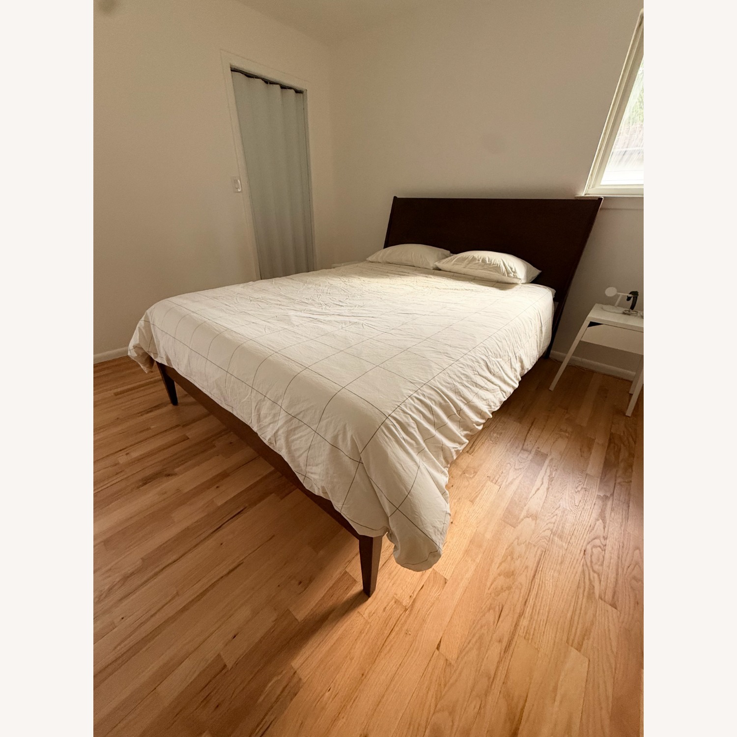 West Elm Wright Bed Dark Brown Wood Queen Bed - image-1