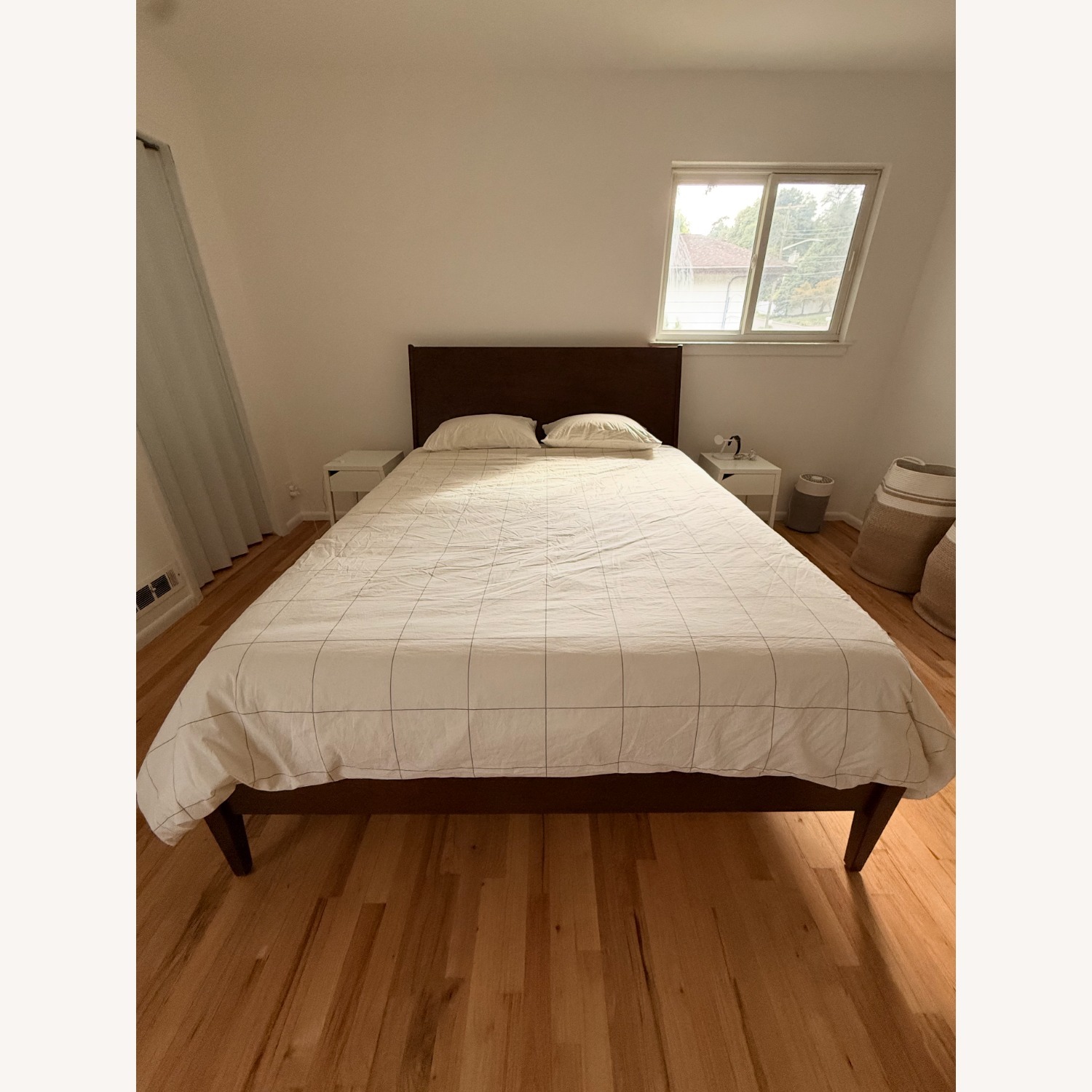 West Elm Wright Bed Dark Brown Wood Queen Bed - image-2