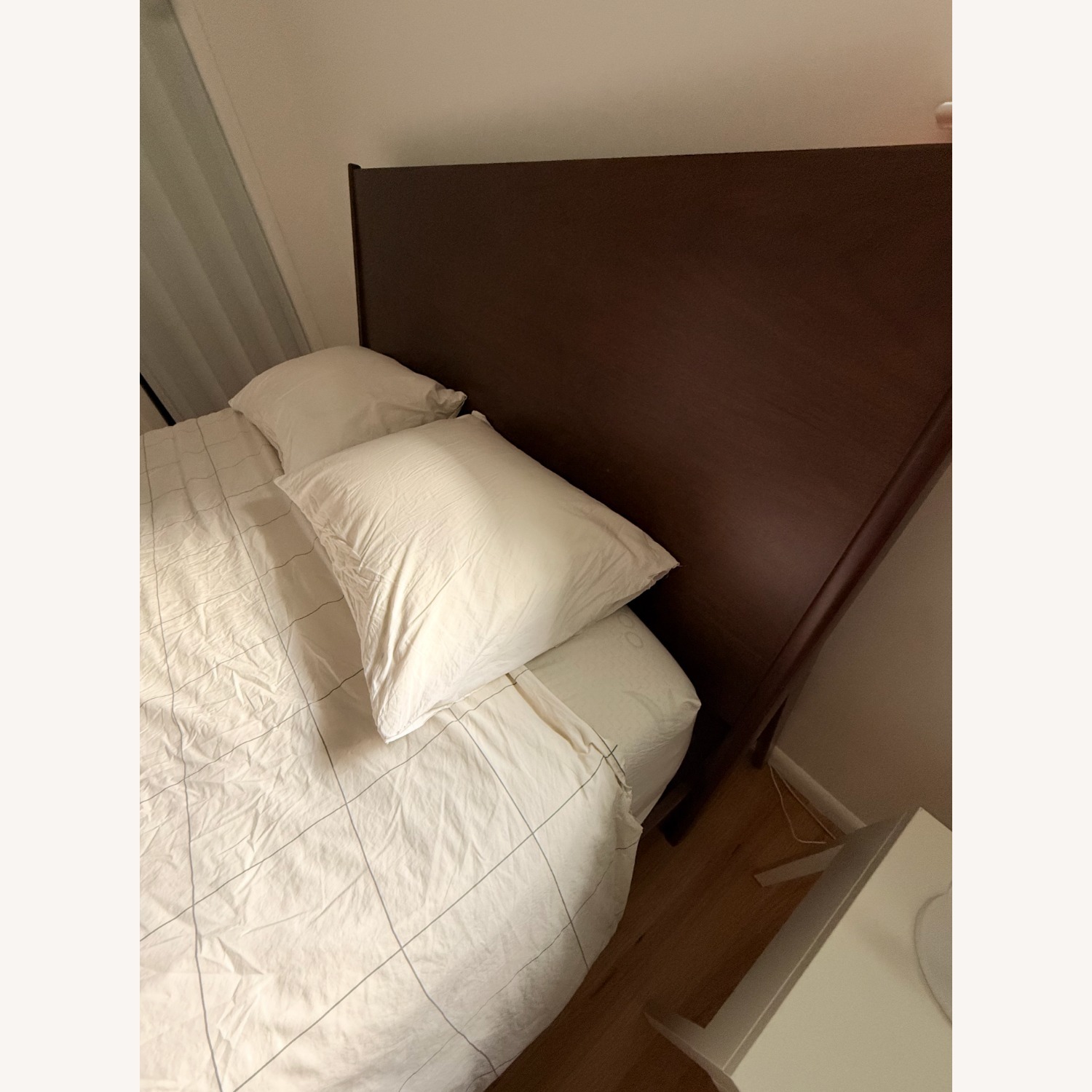 West Elm Wright Bed Dark Brown Wood Queen Bed - image-3