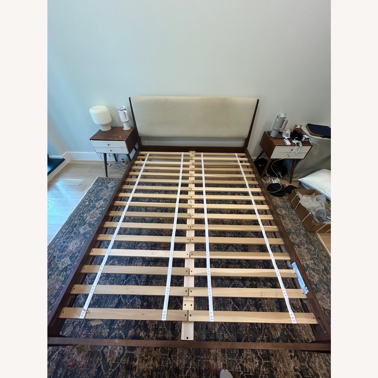 West Elm Queen Mid-Century Upholstered Bed - image-1