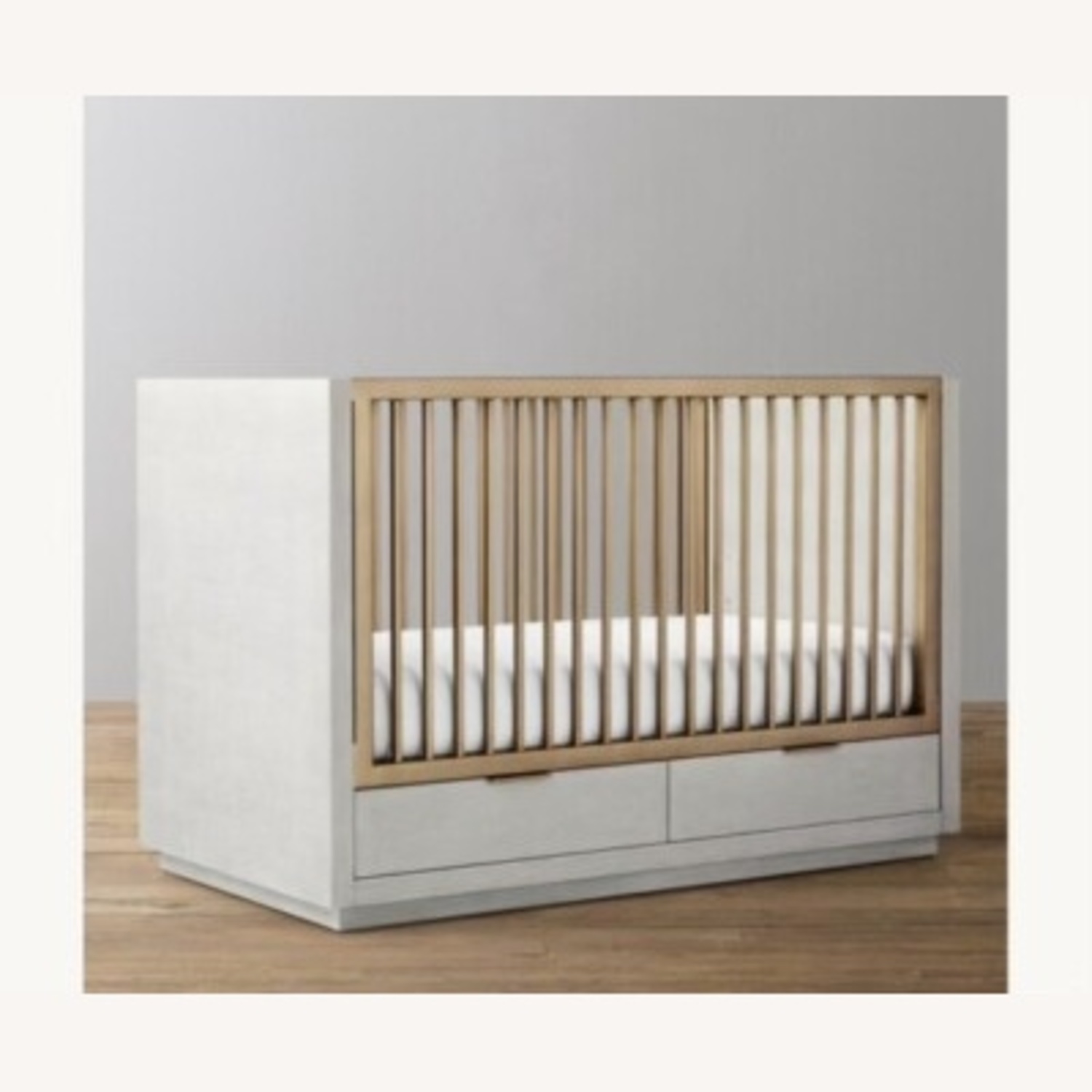 RH Clio Shagreen Storage Panel Crib - Brass - image-0